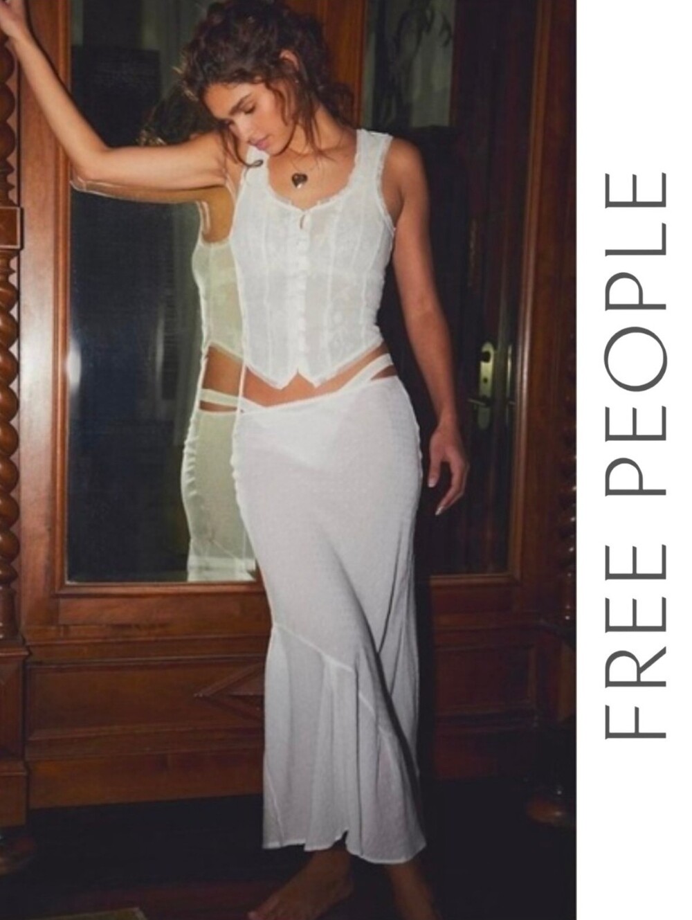 FP Intimately by Free People Sweet On You Bias-Cut Maxi Slip Skirt - Clean Ivory